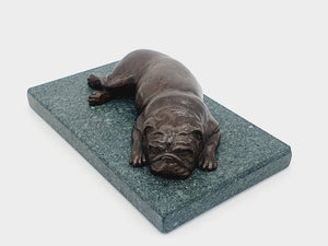 A patinated bronze model of an English Bulldog