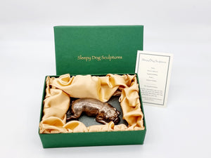 English Bulldog sculpture in a gift box